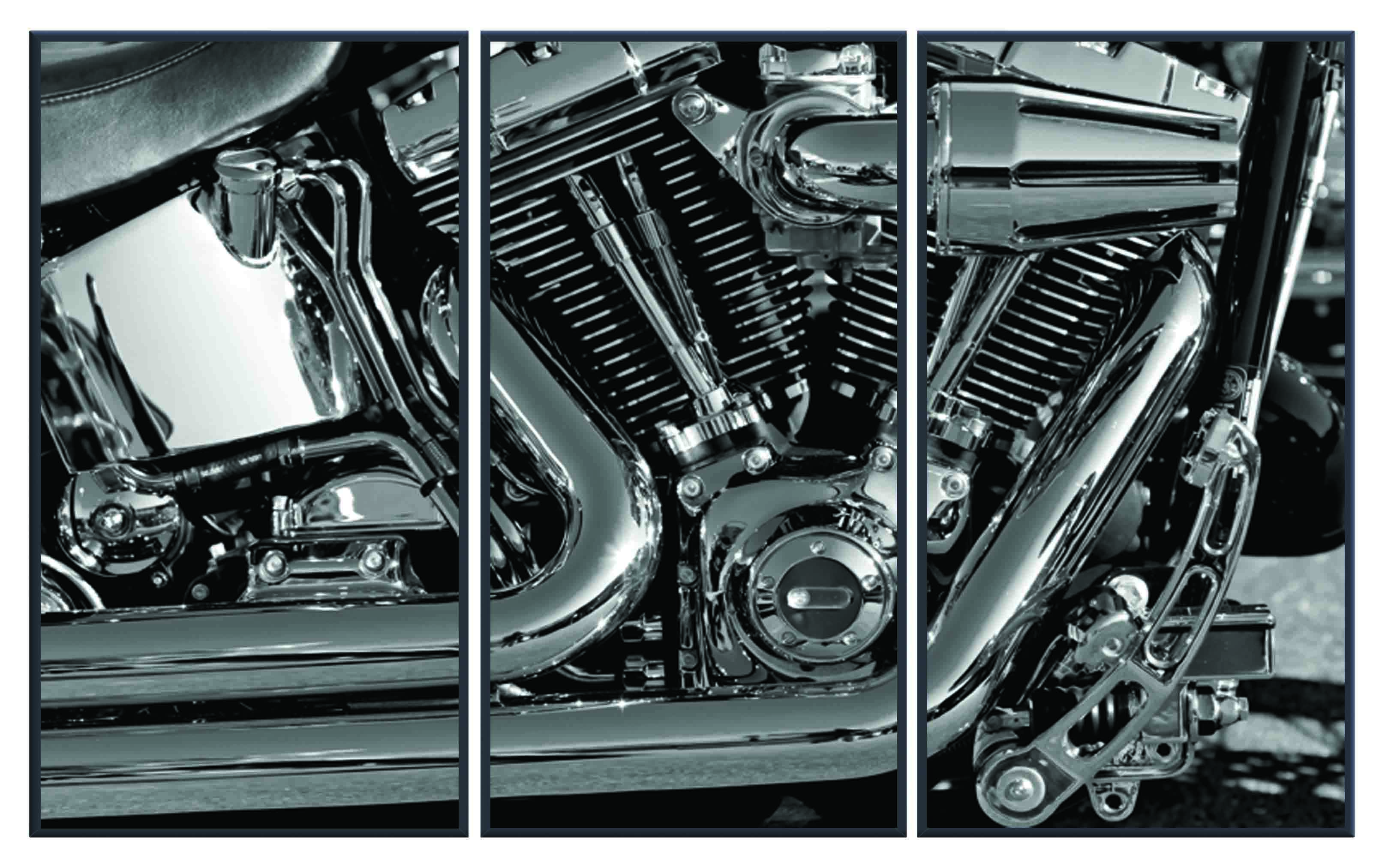 ASG433 Wall décor art printed on glass motorcycle set of 3